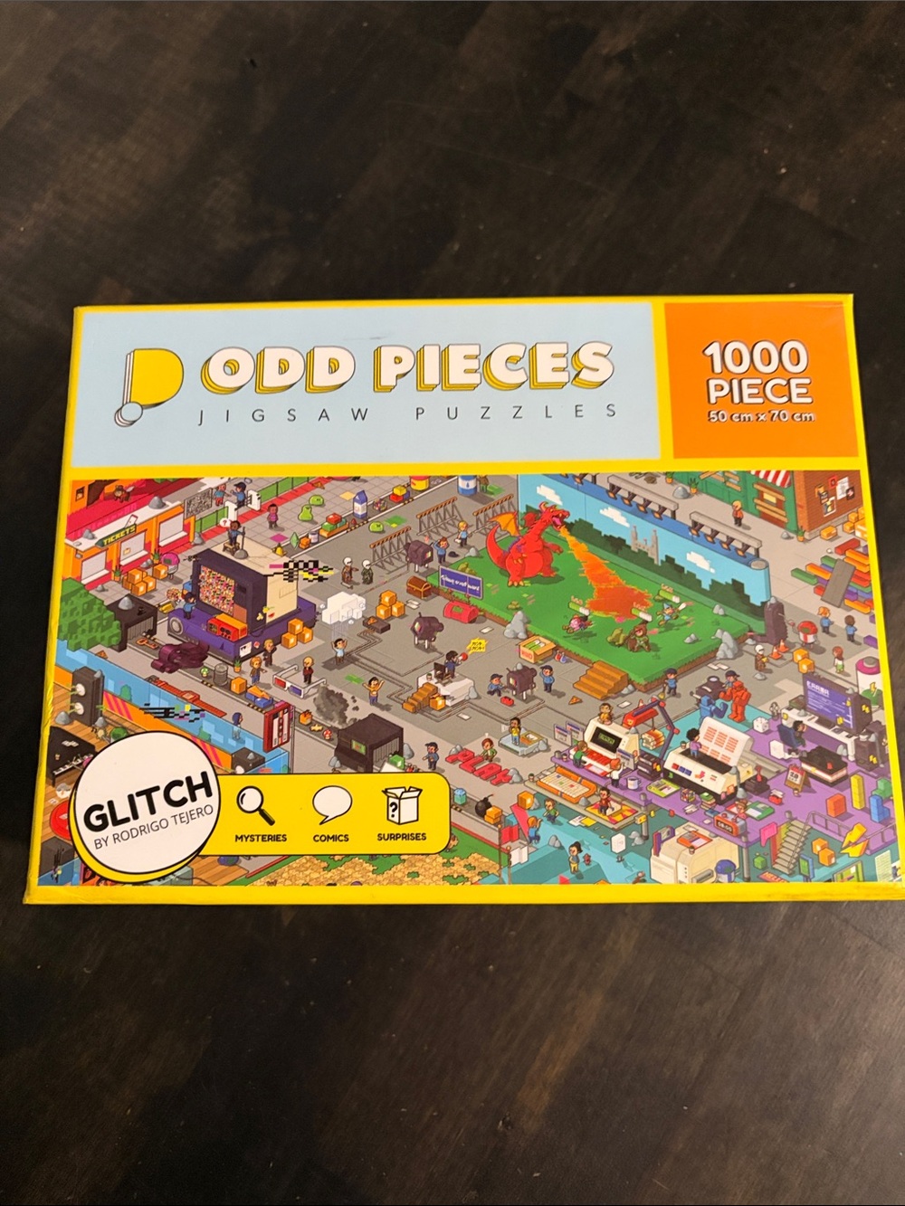 Odd Pieces 1000 Piece Jigsaw Puzzle Glitch Design Complete